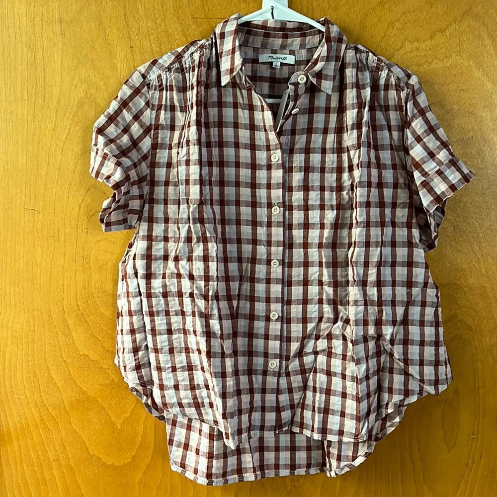 NWT Madewell Seersucker Baybrook Shirt in Plaid, Size S - Picture 5 of 16